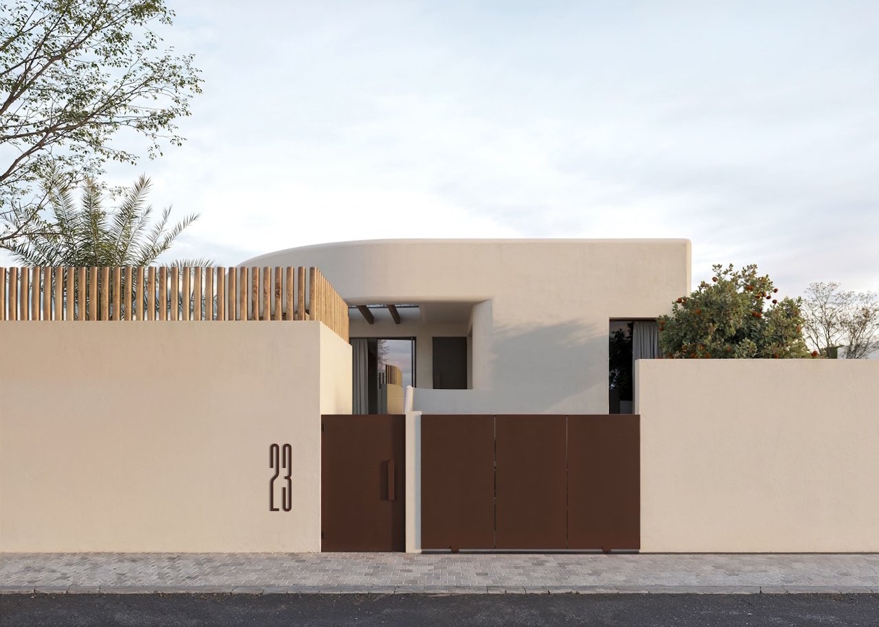 One level villas with 3 bedrooms, 2 bathrooms, toilet, private pool and private parking at La Finca Resort