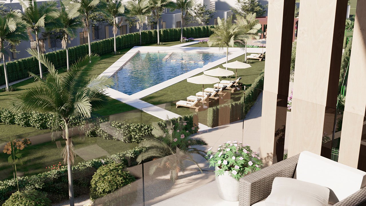 Fantastic apartments with 3 bedrooms, 2 bathrooms, underground parking space and communal pool at the Santa Rosalía Lake and Life Resort