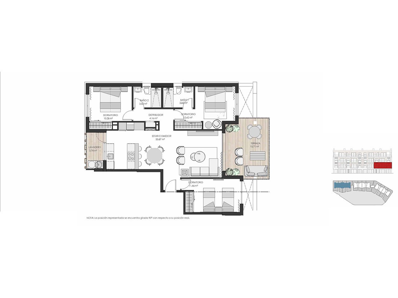 Fantastic apartments with 3 bedrooms, 2 bathrooms, underground parking space and communal pool at the Santa Rosalía Lake and Life Resort
