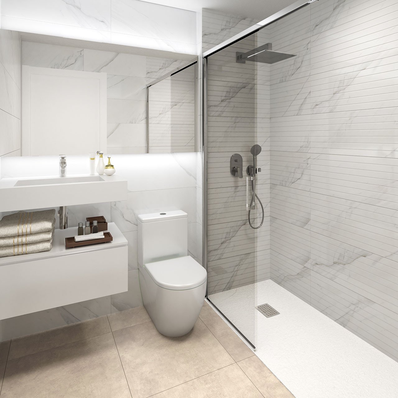 Top floor apartments with 3 bedrooms, 2 bathrooms, roof terrace and communal pool