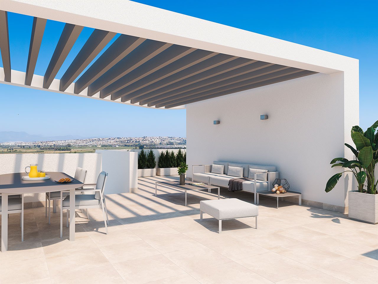 Penthouse with 3 bedrooms, 2 bathrooms, roof terrace, private parking and communal pool