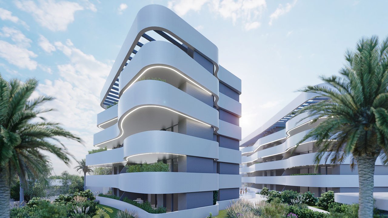 Áticos de 2 dormitorios y 2 baños con aire acondicionado en una urbanización cerrada con piscina comunitaria y SPA