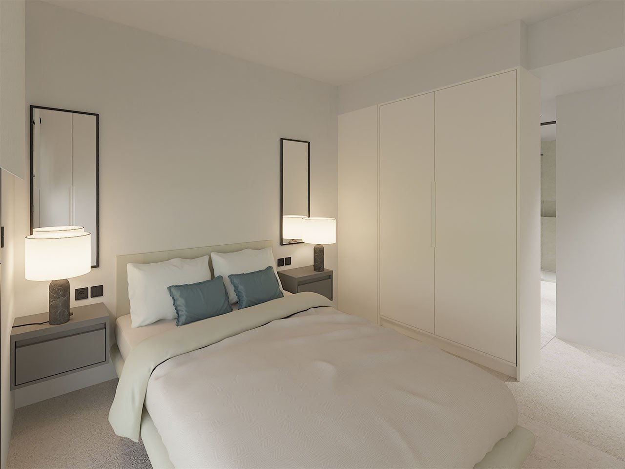 Bungalows bajos de 2 dormitorios y 2 baños con aire acondicionado, vistas al mar y piscina comunitaria a tan solo 300 m del mar