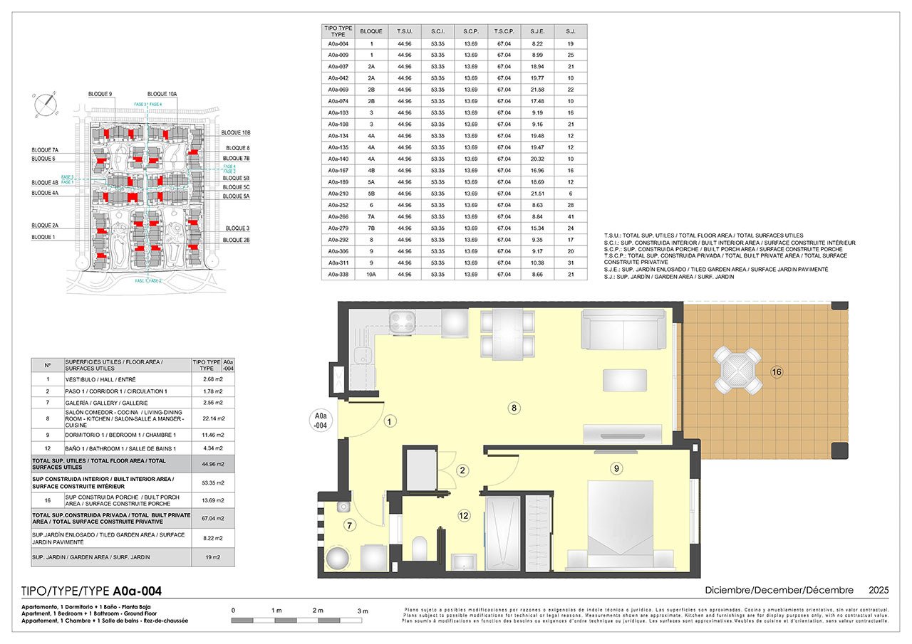 Bungalows de 1 dormitorio y 1 baño con parking en sótano y piscina comunitaria a tan solo 500 m de la playa