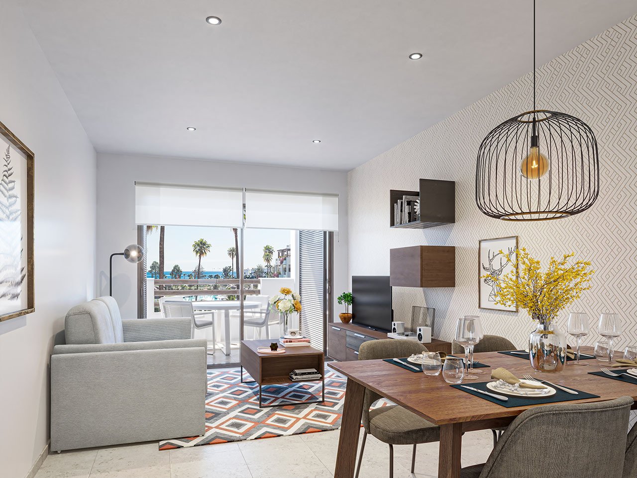 Bungalows altos de 1 dormitorio y 1 baño con solario, parking en sótano y piscina comunitaria a tan solo 500 m de la playa