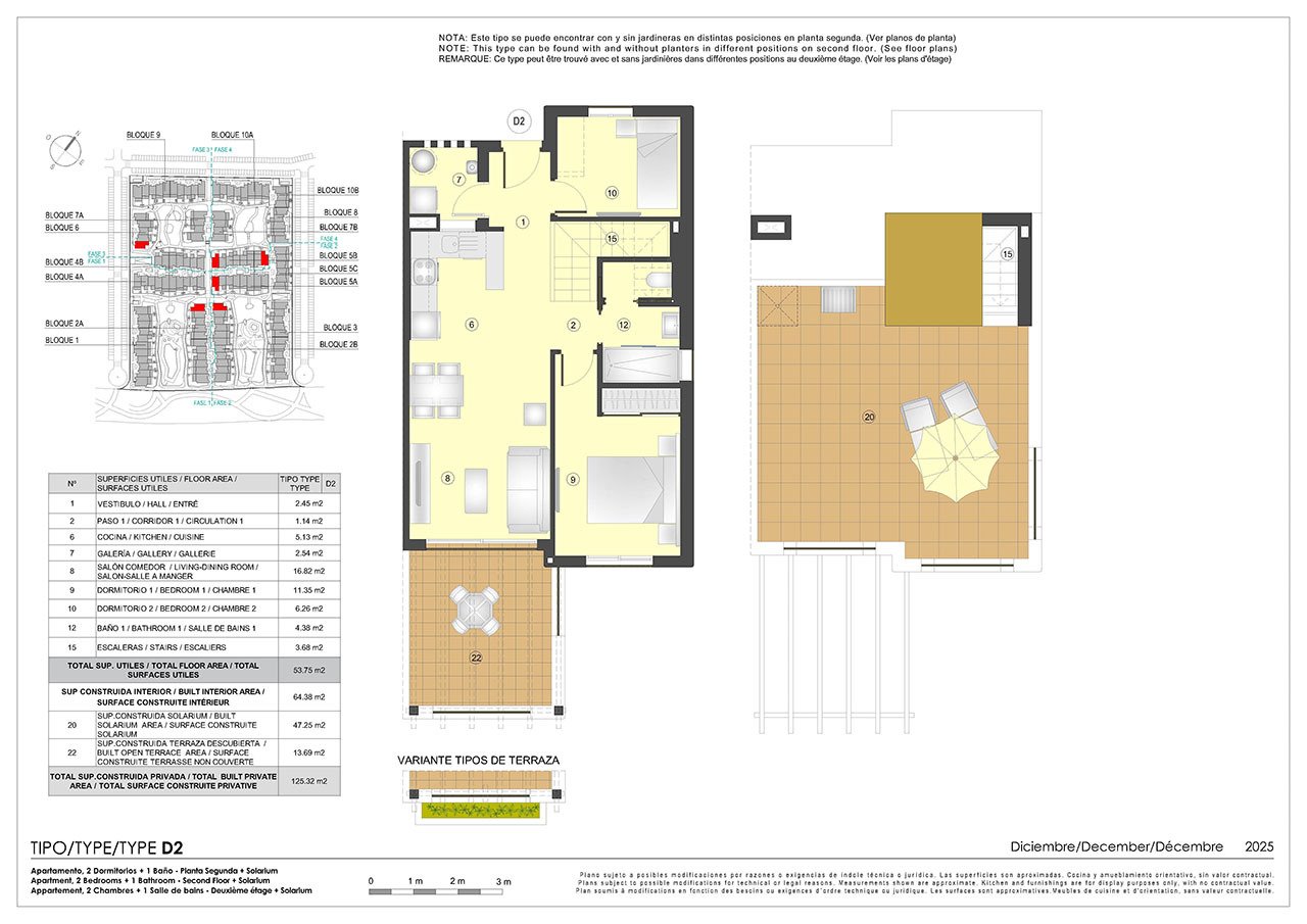 Bungalows altos de 2 dormitorios y 1 - 2 baños con solario, parking en sótano y piscina comunitaria a tan solo 500 m de la playa