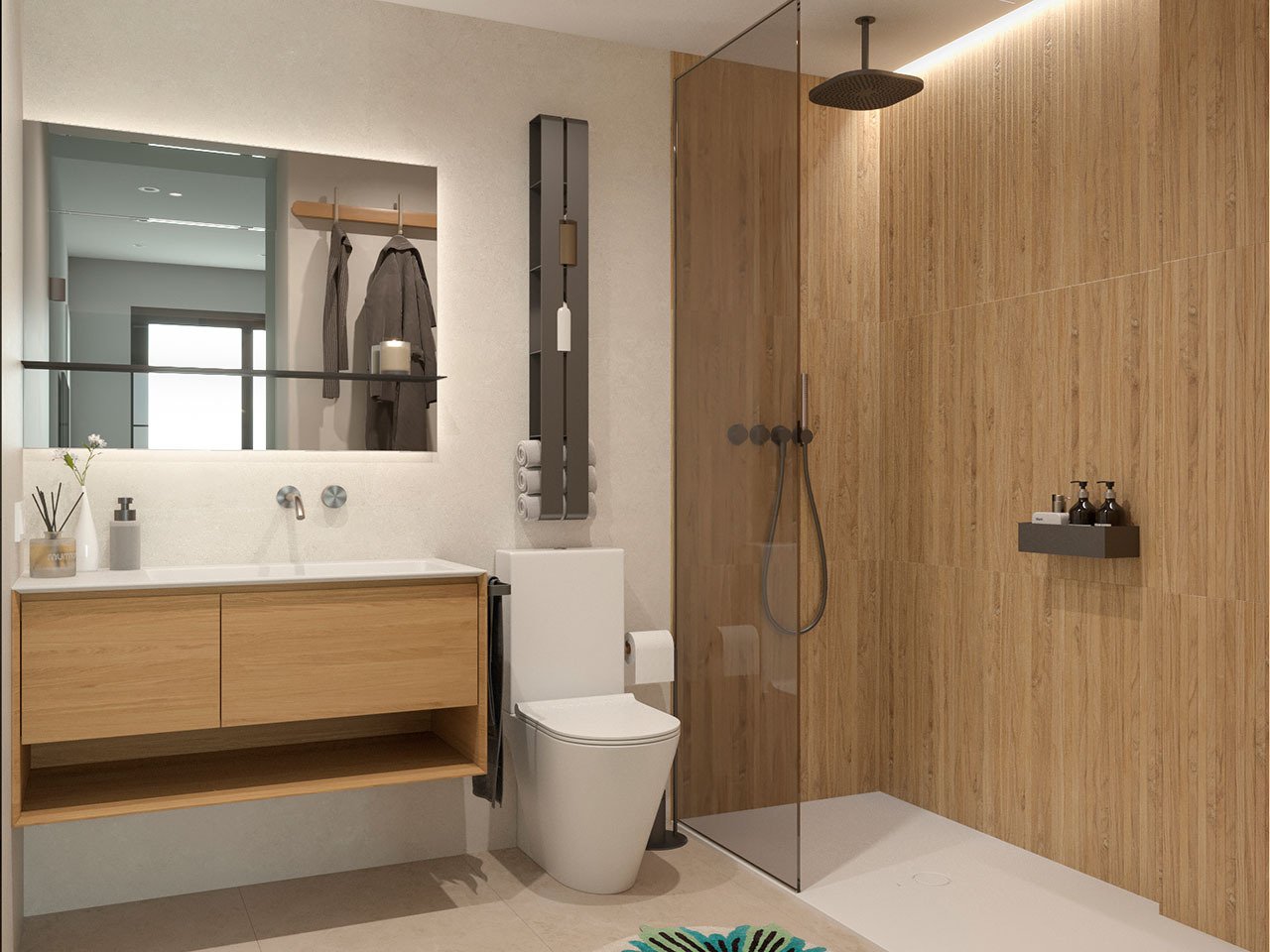 Apartamentos de 2 dormitorios y 2 baños con muebles, vistas al mar, plaza de parking en el garaje subterráneo y piscina comunitaria