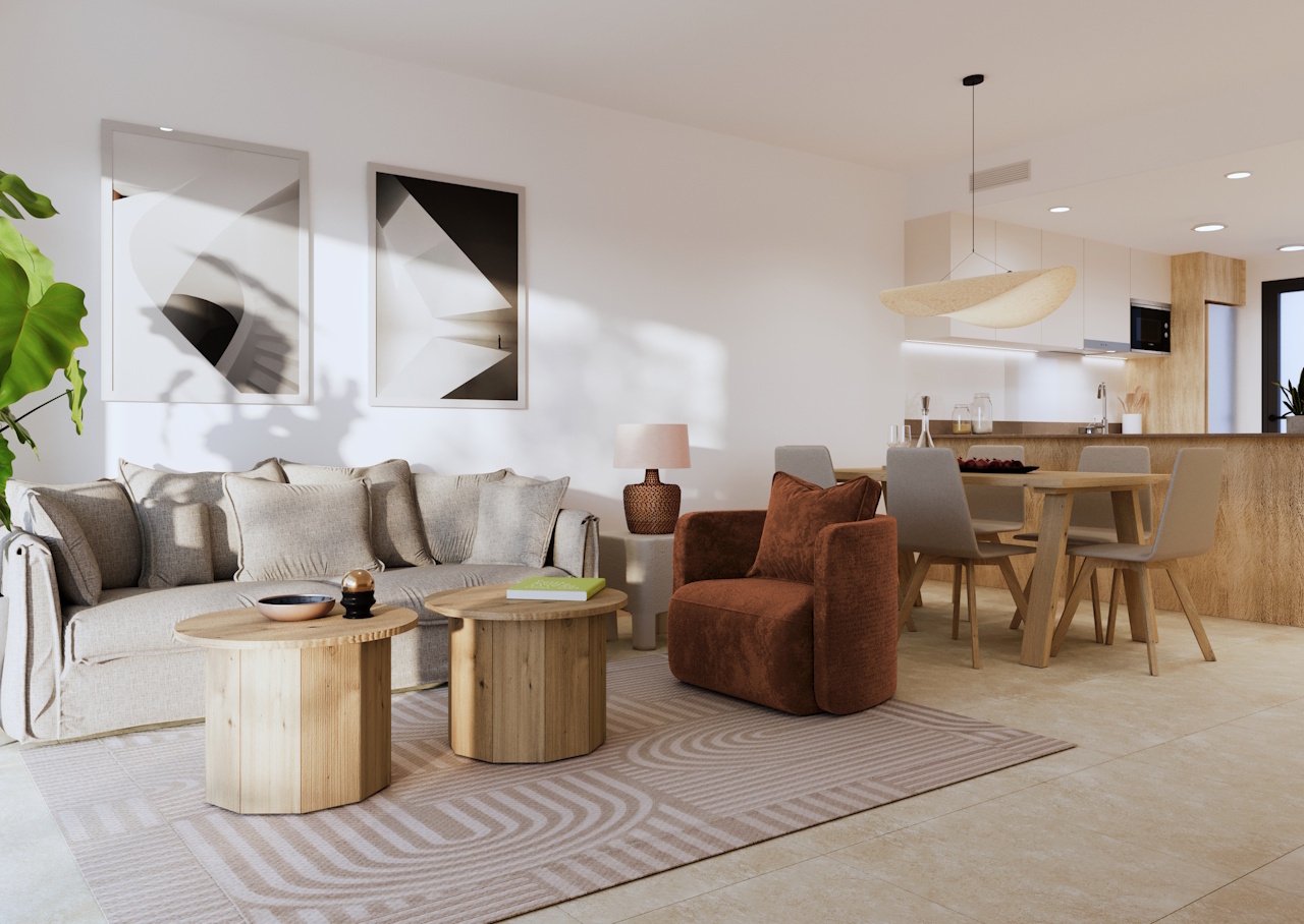 Bungalows bajos de 3 dormitorios y 2 baños con parking privado, piscinas comunitarias y jacuzzis climatizados