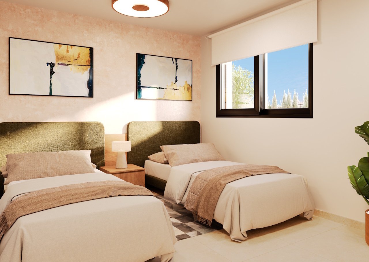 Bungalows altos de 3 dormitorios y 2 baños con solárium, parking privado, piscinas comunitarias y jacuzzis climatizados