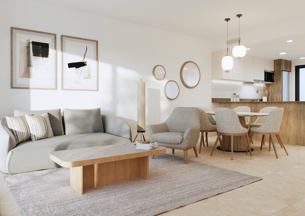 Bungalows altos de 3 dormitorios y 2 baños con solárium, parking privado, piscinas comunitarias y jacuzzis climatizados