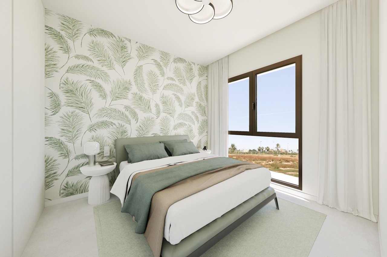 Bungalows altos de 3 dormitorios y 2 baños con solárium, parking privado subterráneo y piscina comunitaria junto a Serena Golf