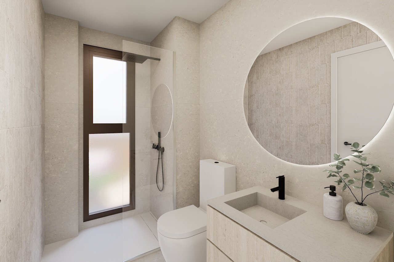 Villas de 3 dormitorios y 2 baños con solárium, parking privado subterráneo y piscina comunitaria junto a Serena Golf