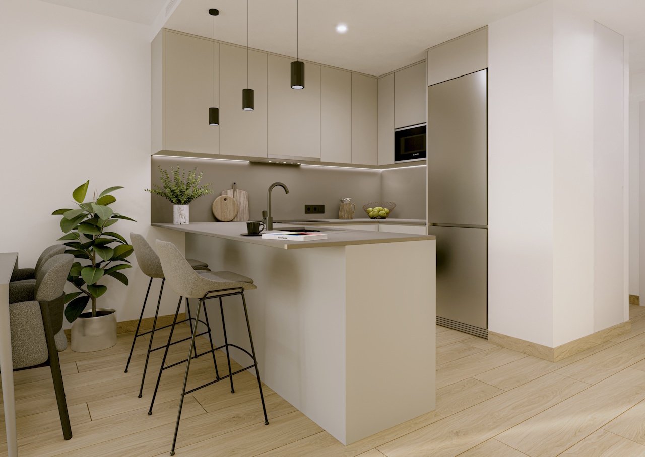 Apartamentos de 2 dormitorios y 2 baños con parking privado en un maravilloso complejo con gimnasio, spa, sauna y piscinas comunitarias