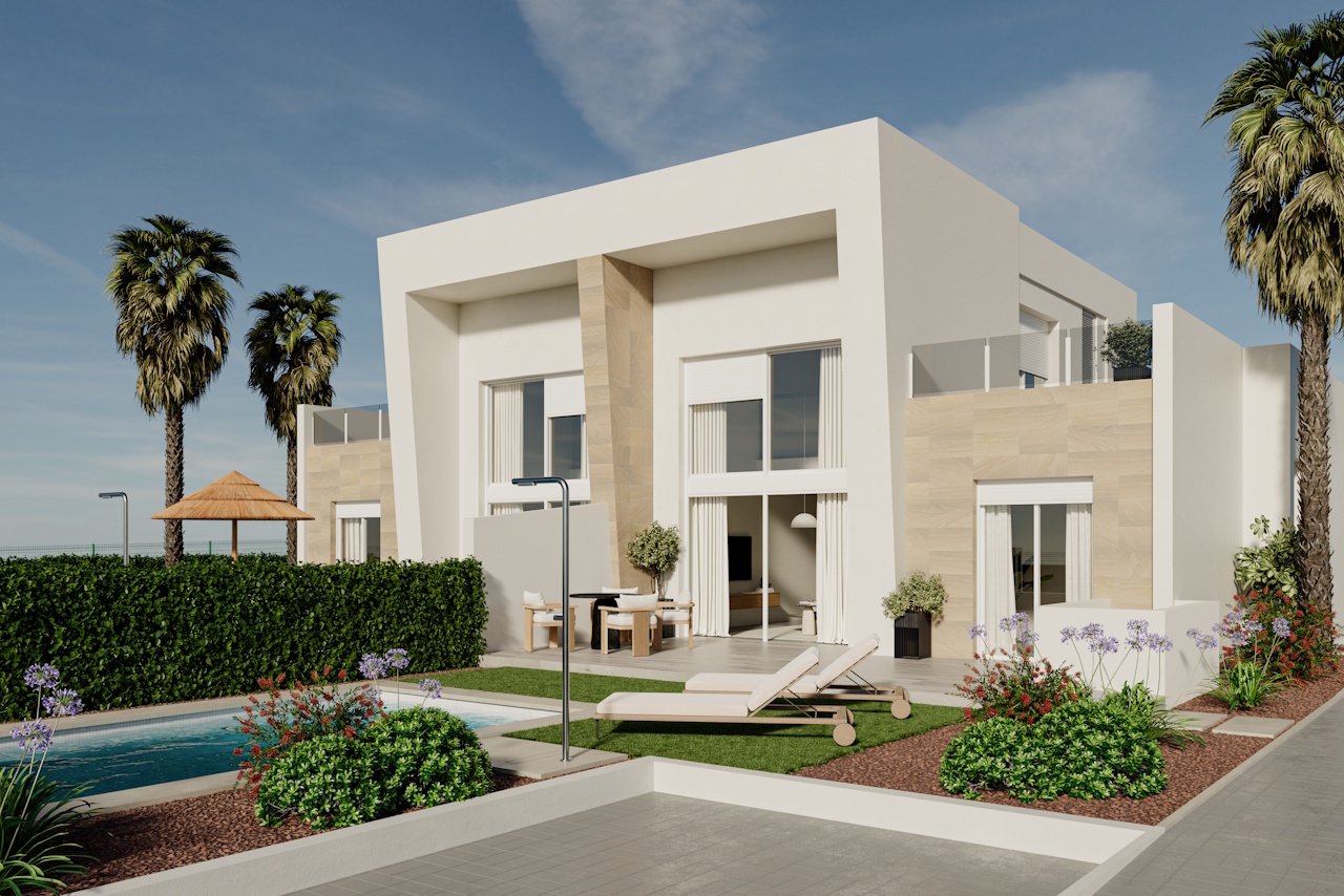 Pareados de 3 dormitorios y 2 baños con aire acondicionado y piscina privada en La Finca Golf Resort