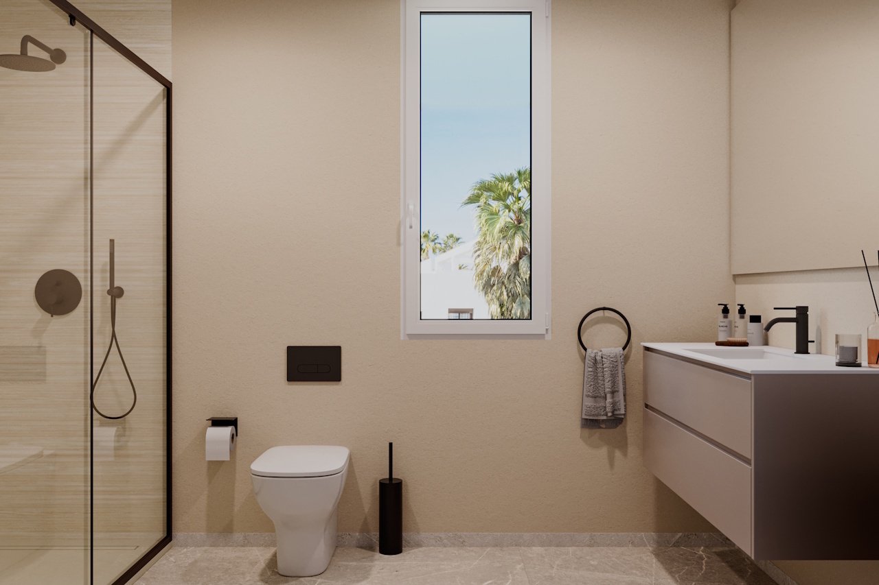 Pareados de 3 dormitorios y 2 baños con aire acondicionado, sótano y piscina privada en La Finca Golf Resort