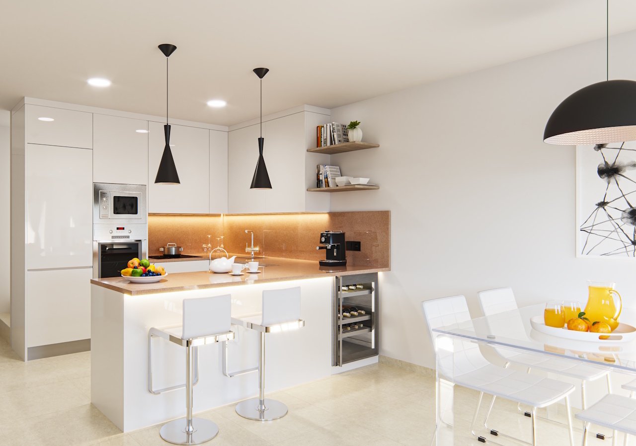 Villas de 3 dormitorios y 2 baños con aseo de invitados, solario, aire acondicionado, piscina privada y parking privado