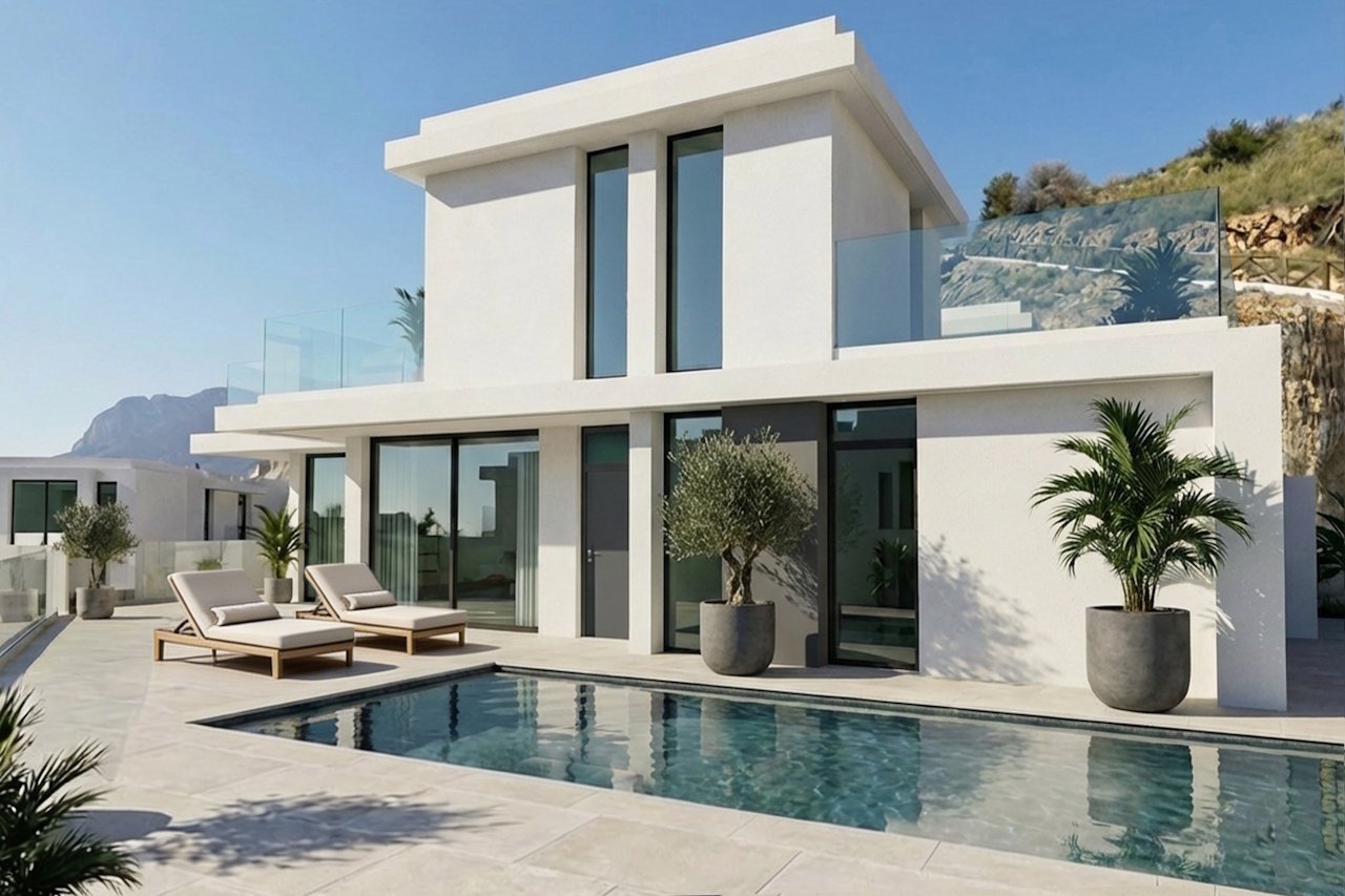 Villas de lujo con 3 dormitorios, 2-3 baños, aire acondicionado, suelo radiante y piscina privada en una de las zonas más cotizadas de Benidorm