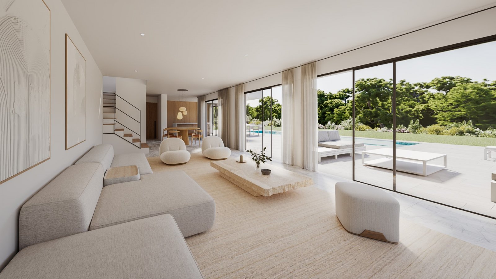 Elegante villa de diseño contemporáneo con 4 dormitorios, 3 baños, cochera y piscina privada
