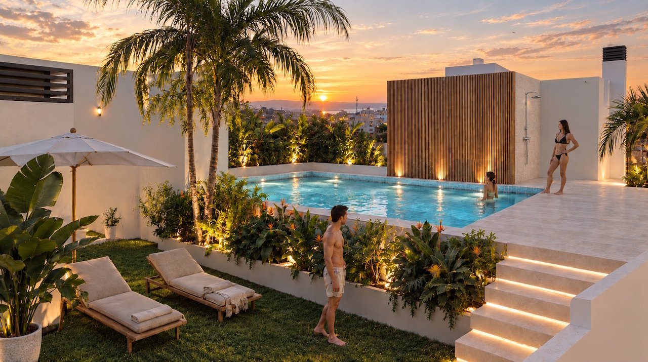 Apartamentos de 3 dormitorios y 2 baños con preinstalación aire acondicionado y piscina comunitaria a tan sólo 1 km de la playa