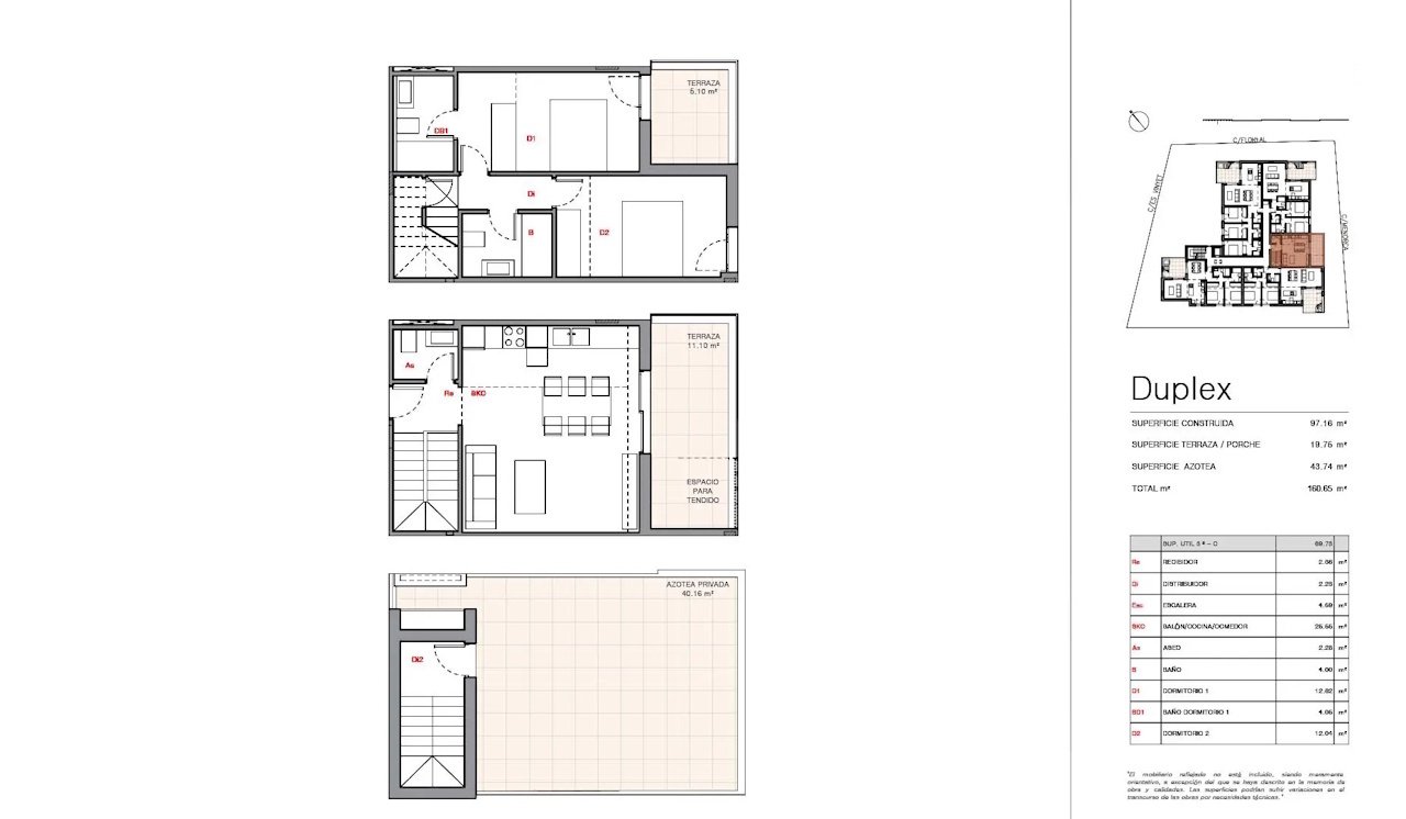 Dúplex de 2 dormitorios y 2 baños con aseo, solárium, aire acondicionado y parking privado a tan sólo 750 m de la playa