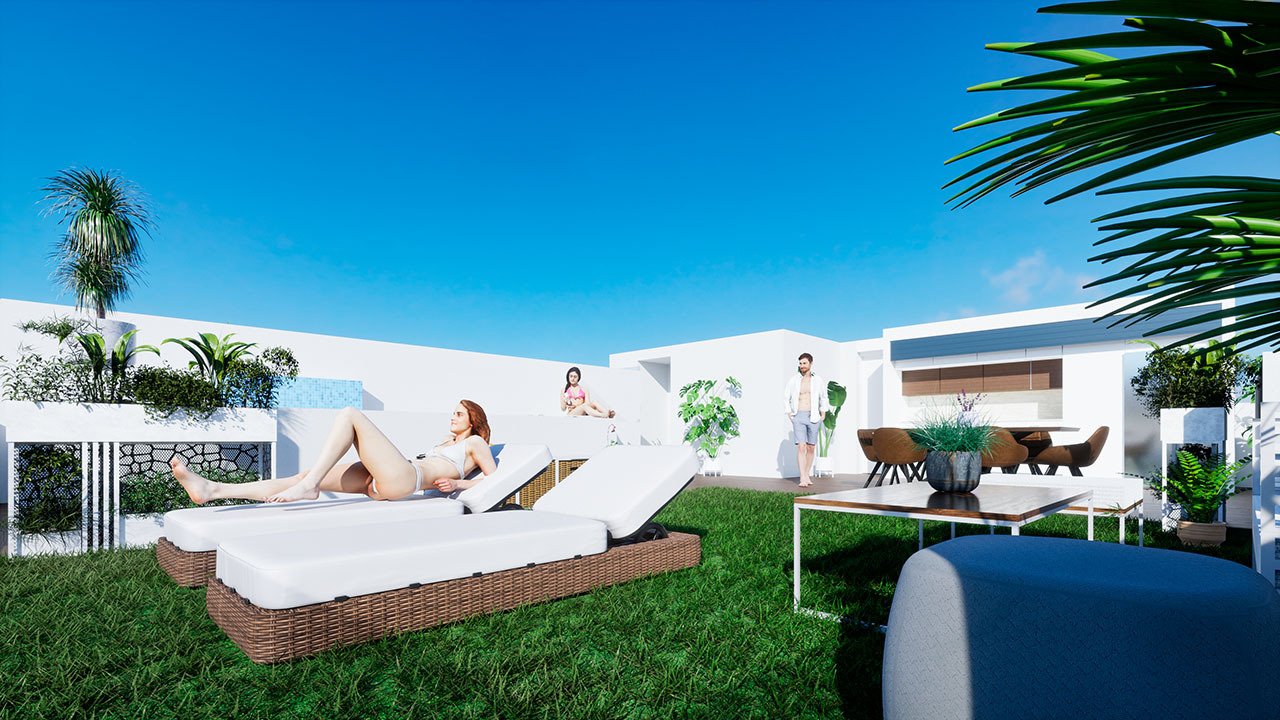 Áticos de 2 dormitorios y 2 baños con solario, aseo, piscina privada y cocina amueblada con electrodomésticos