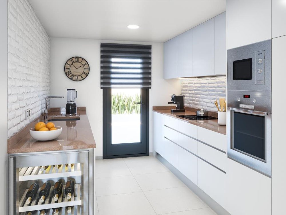 Villas de 3 dormitorios y 2 baños con solario, aire acondicionado, piscina privada y parking privado