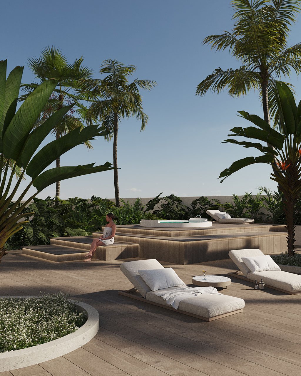 Appartements avec 3 chambres à coucher, espace de stationnement privé, piscine communautaire et vue sur la mer à seulement 200 m de la plage