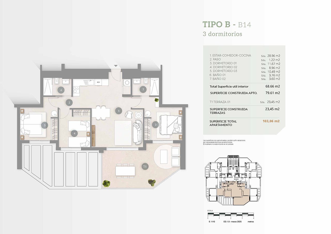 Appartements avec 3 chambres à coucher, espace de stationnement privé, piscine communautaire et vue sur la mer à seulement 200 m de la plage