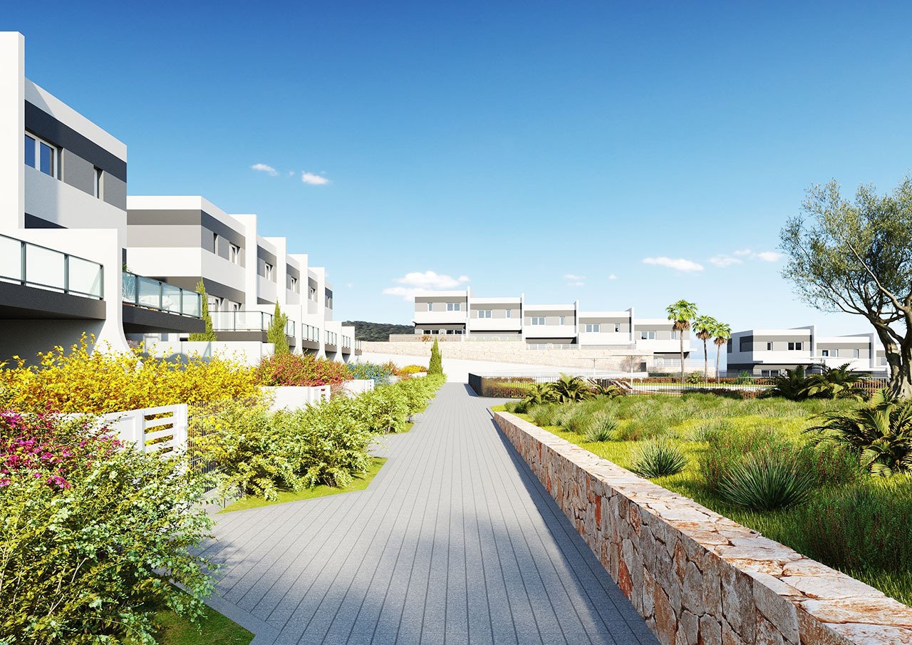 Maisons mitoyennes de 3 chambres à coucher et 2 salles de bain avec W.C. dans un merveilleux complexe à seulement 5 km de la plage