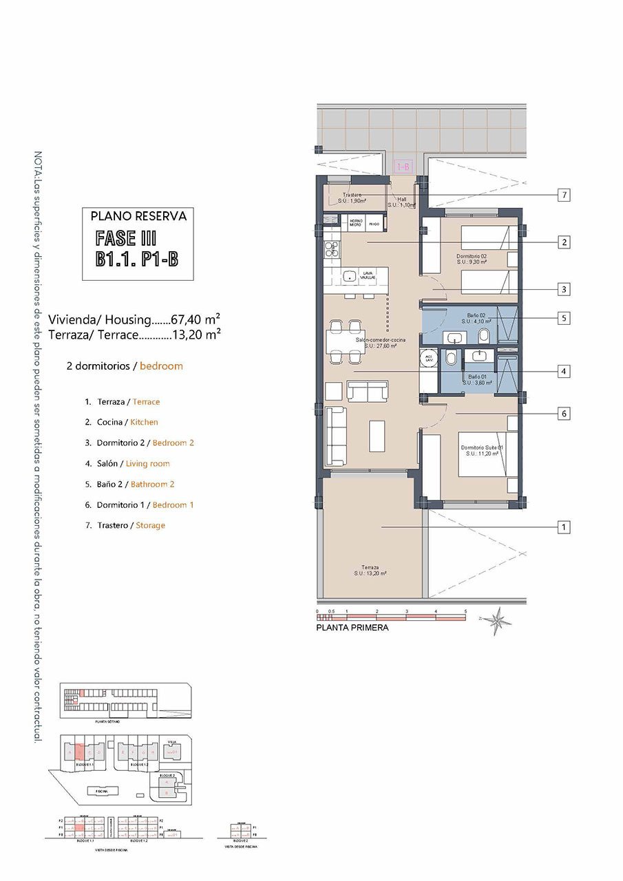 Appartements avec 2 chambres, 2 salles de bain et piscine commune à côté du La Serena Golfresort
