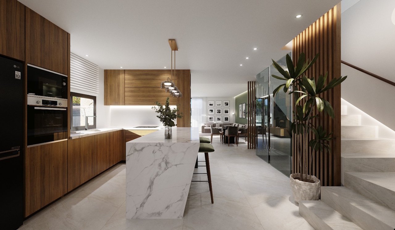 Merveilleuses villas avec 3 chambres, 3 salles de bain, sous-sol et piscine privée dans un complexe fantastique avec son propre lac