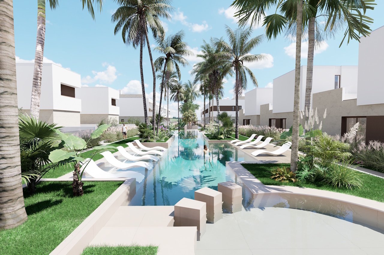 Penthouses avec 3 chambres, 2 salles de bains, terrasse sur le toit, un parking privé et une piscine commune à proximité du Serena Golf