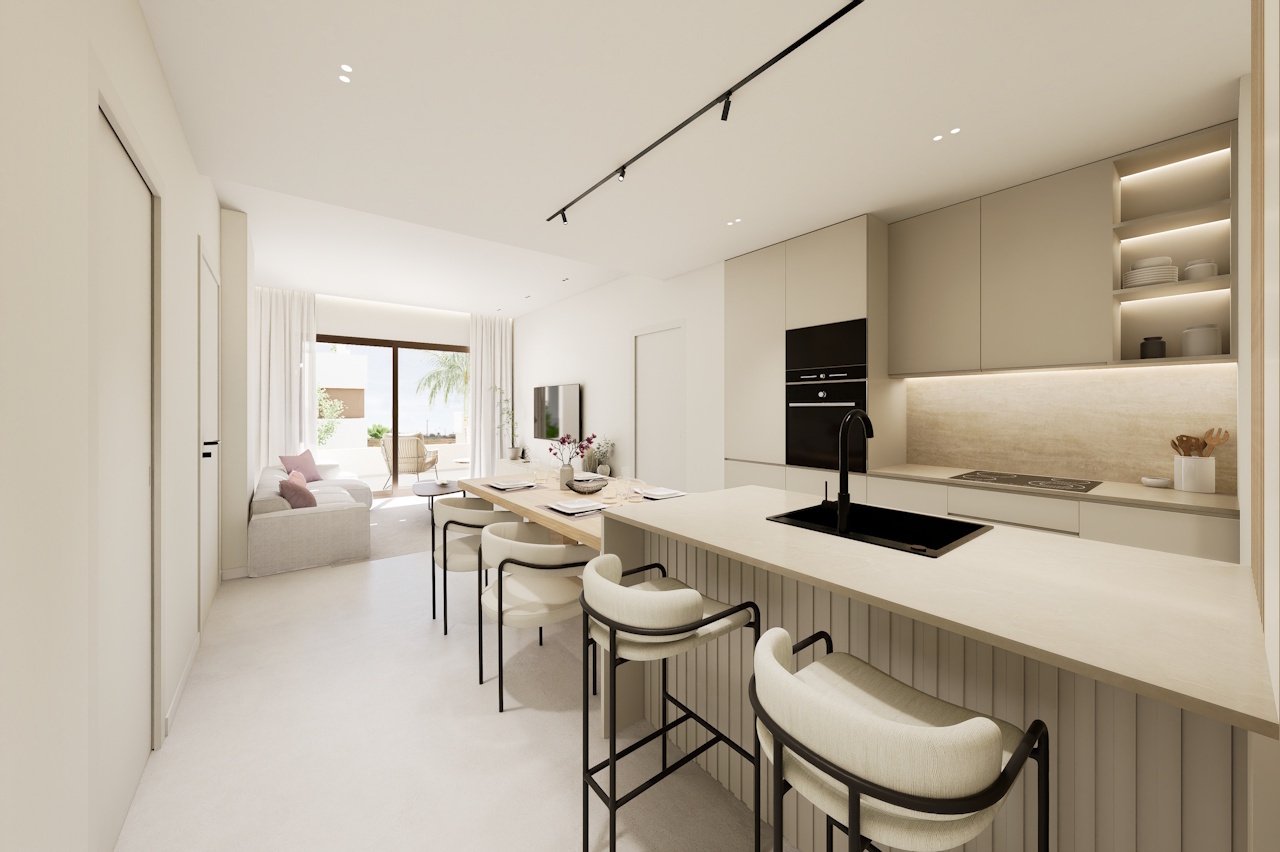 Penthouses avec 3 chambres, 2 salles de bains, terrasse sur le toit, un parking privé et une piscine commune à proximité du Serena Golf