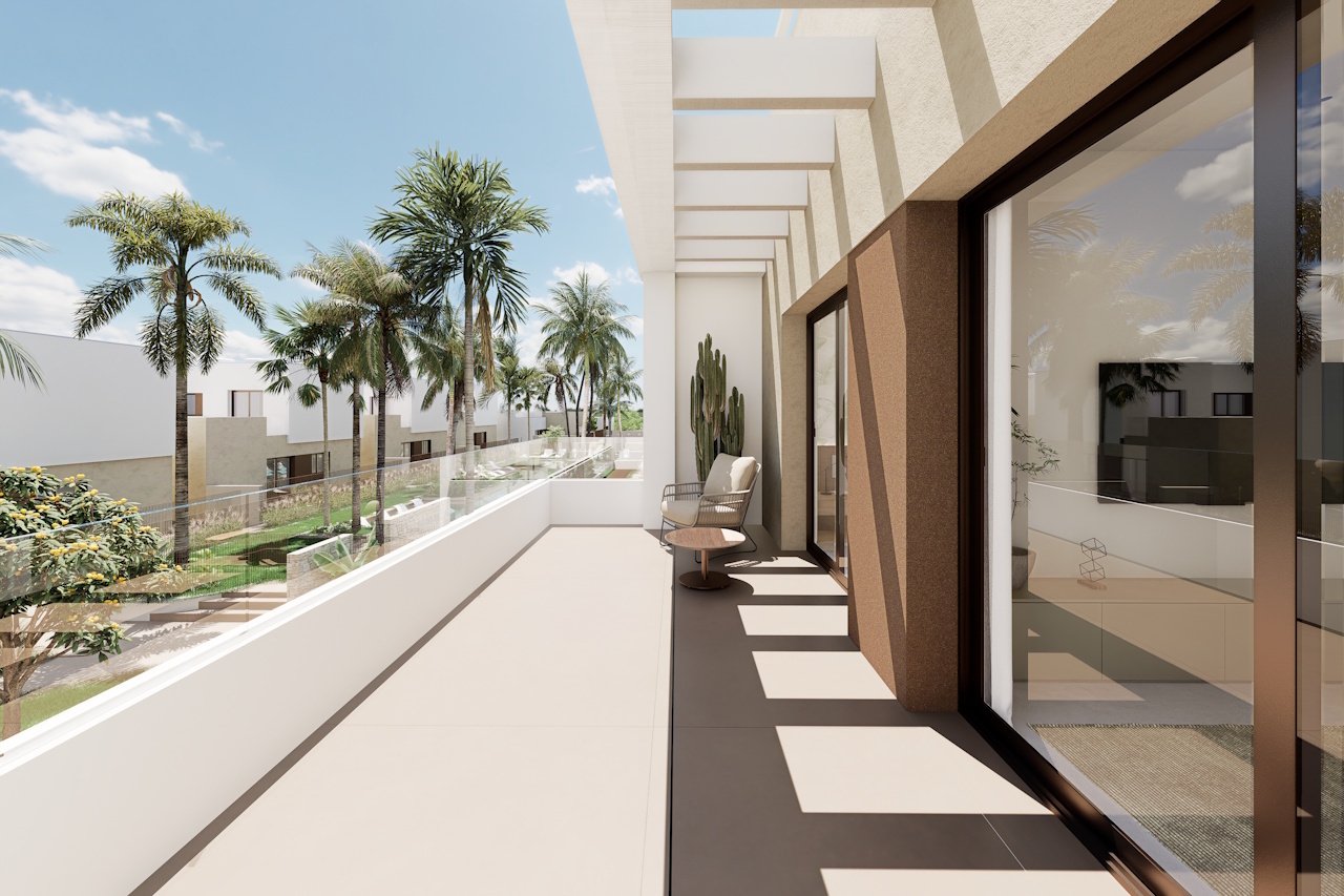 Penthouses avec 3 chambres, 2 salles de bains, terrasse sur le toit, un parking privé et une piscine commune à proximité du Serena Golf