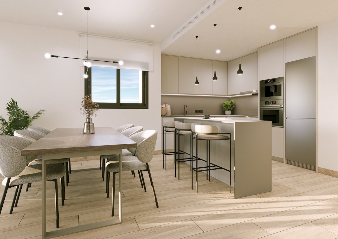 Penthouses avec 3 chambres, préinstallation de climatisation et piscine communautaire