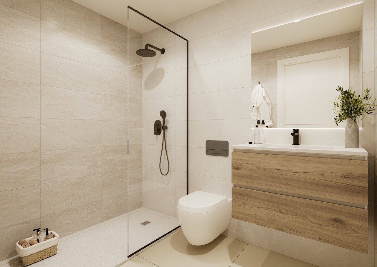 Penthouses avec 3 chambres, préinstallation de climatisation et piscine communautaire