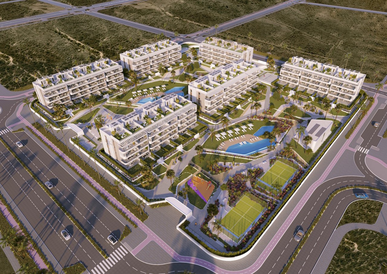 Penthouses avec 3 chambres, préinstallation de climatisation et piscine communautaire