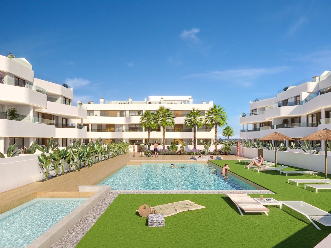 Appartements de 2 chambres et 2 salles de bains avec parking privé et piscine commune dans le complexe La Serena Golf
