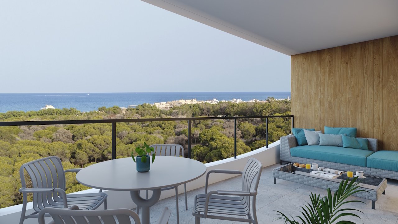 Appartements modernes comprenant 3 chambres, 2 salles de bains et une piscine commune, à seulement 800 m d'une magnifique plage de sable