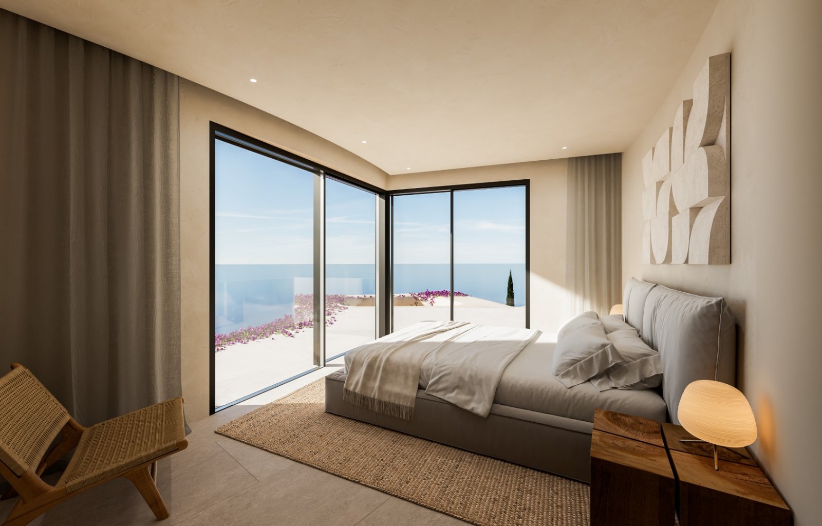 Villa exclusive au design contemporain raffiné, comprenant 5 chambres, 5 salles de bains, un garage et une piscine à débordement