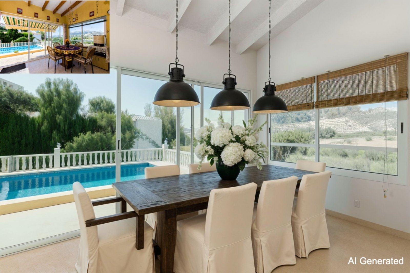 Villa avec un appartement pour invités, piscine à eau salée, panneaux solaires, vue sur la Bernia et emplacement calme près de la plage