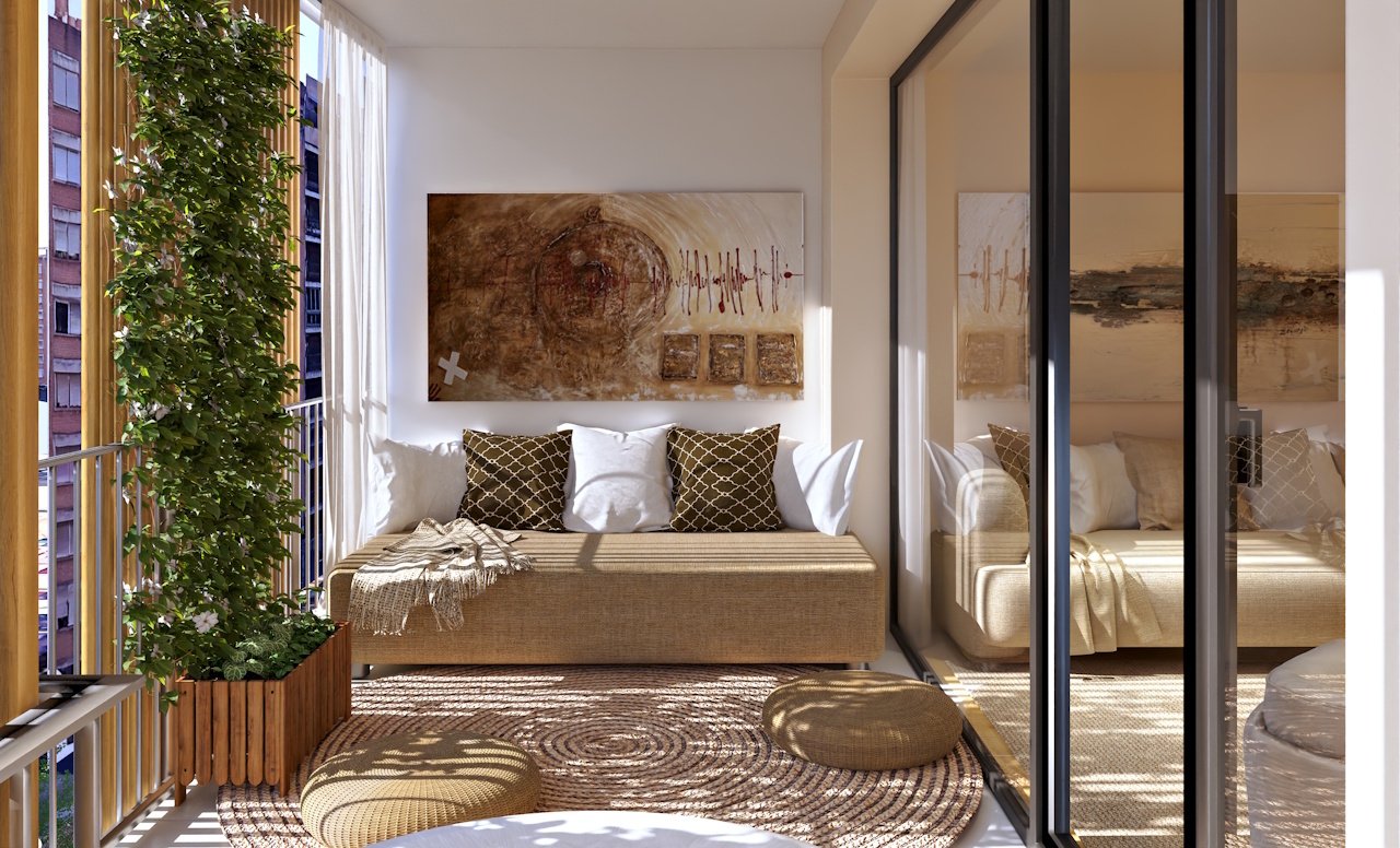 Appartements avec 2 chambres, 2 salles de bains et la climatisation dans le centre de Palma de Majorque