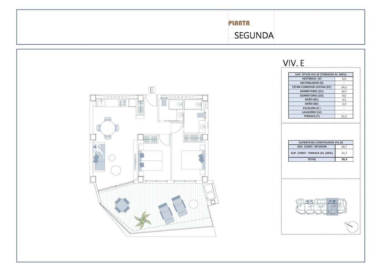 Appartements avec 2 chambres, climatisation, chauffage au sol dans les salles de bain, parking privé et piscine commune à seulement 650 m de la plage