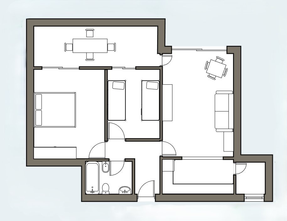 Wohnung mit 2 Schlafzimmern, 1 Badezimmer, Parkplatz und Gemeinschaftspool