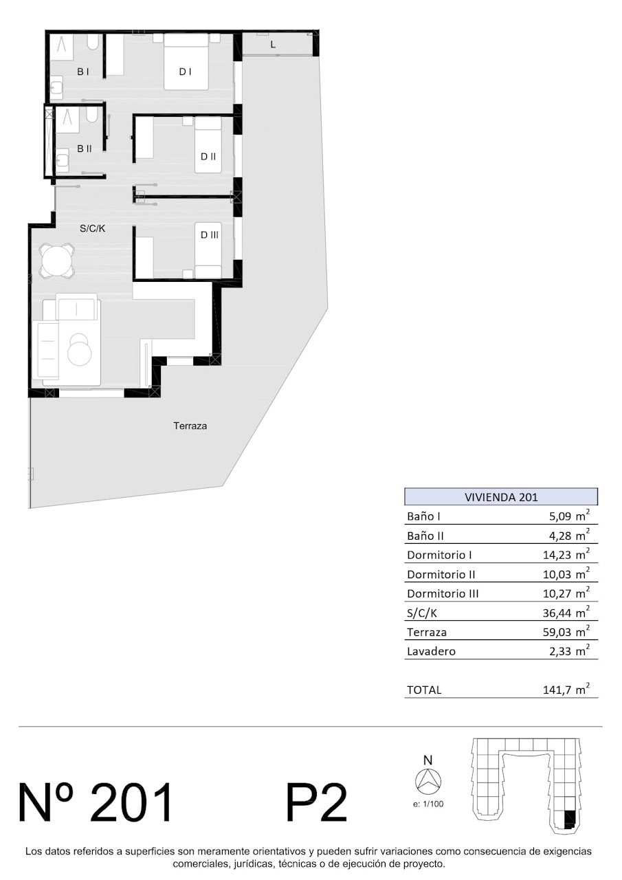 Appartements avec 3 chambres à coucher, 2 salles de bains et piscine communautaire