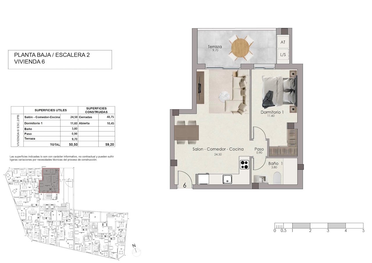 Appartements avec 1 chambre, préinstallation de climatisation et piscine communautaire à seulement 1 km de la plage