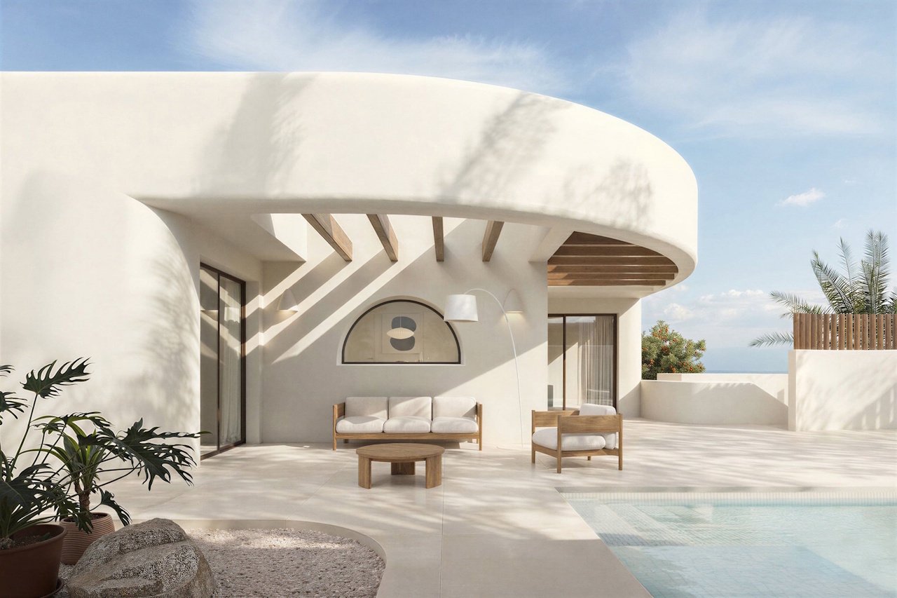 Villas de plain-pied avec 3 chambres, piscine privée et place de parking au sein du complexe La Finca Resort
