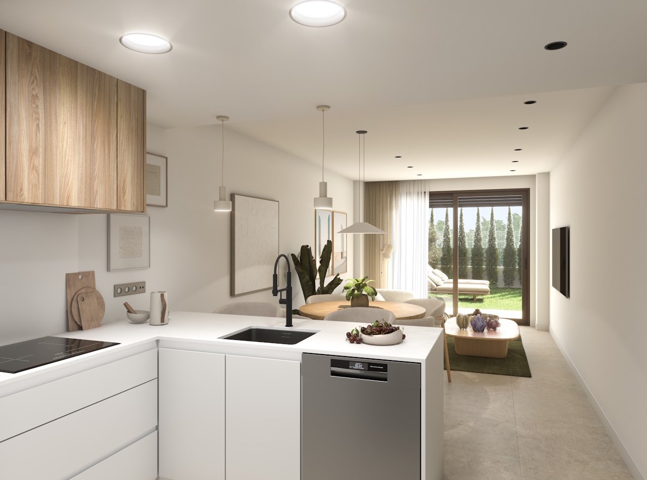 Penthouses comprenant 2 chambres, 2 salles de bains, une place de parking souterrain et une piscine commune