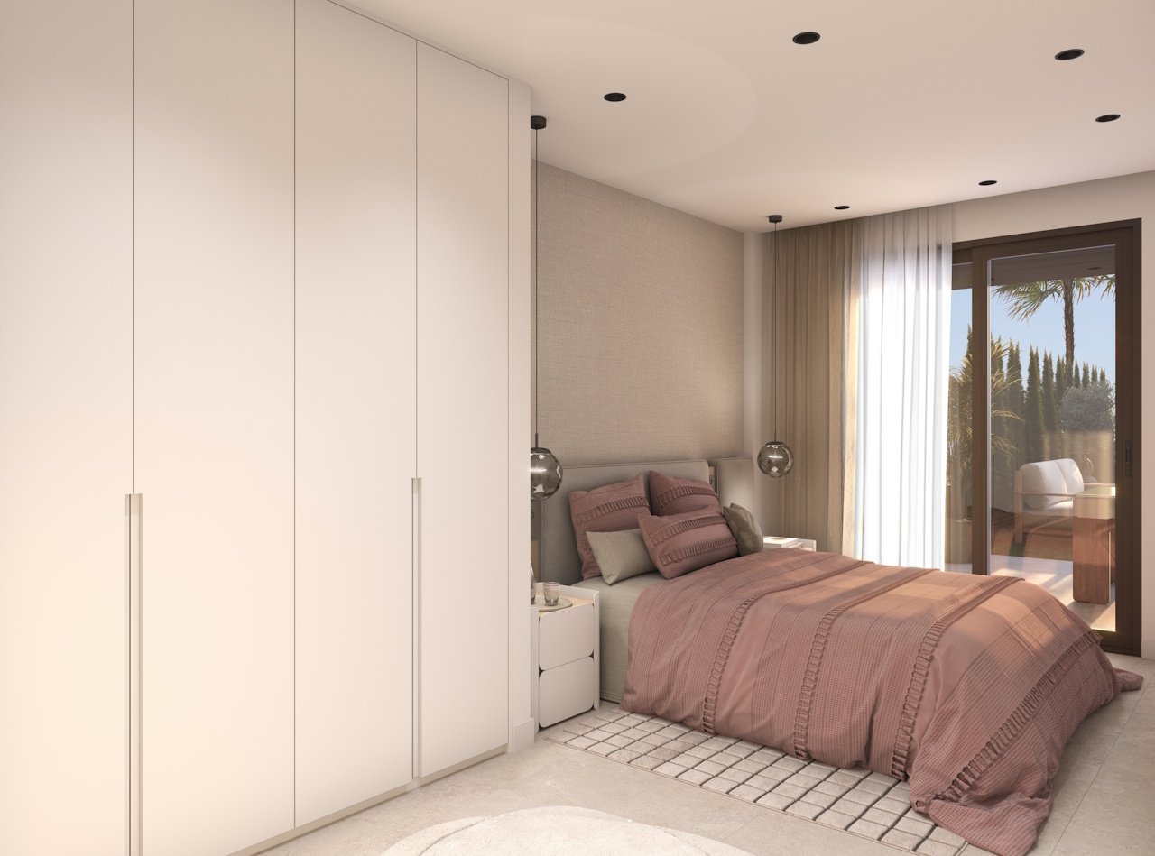 Penthouses comprenant 2 chambres, 2 salles de bains, une place de parking souterrain et une piscine commune