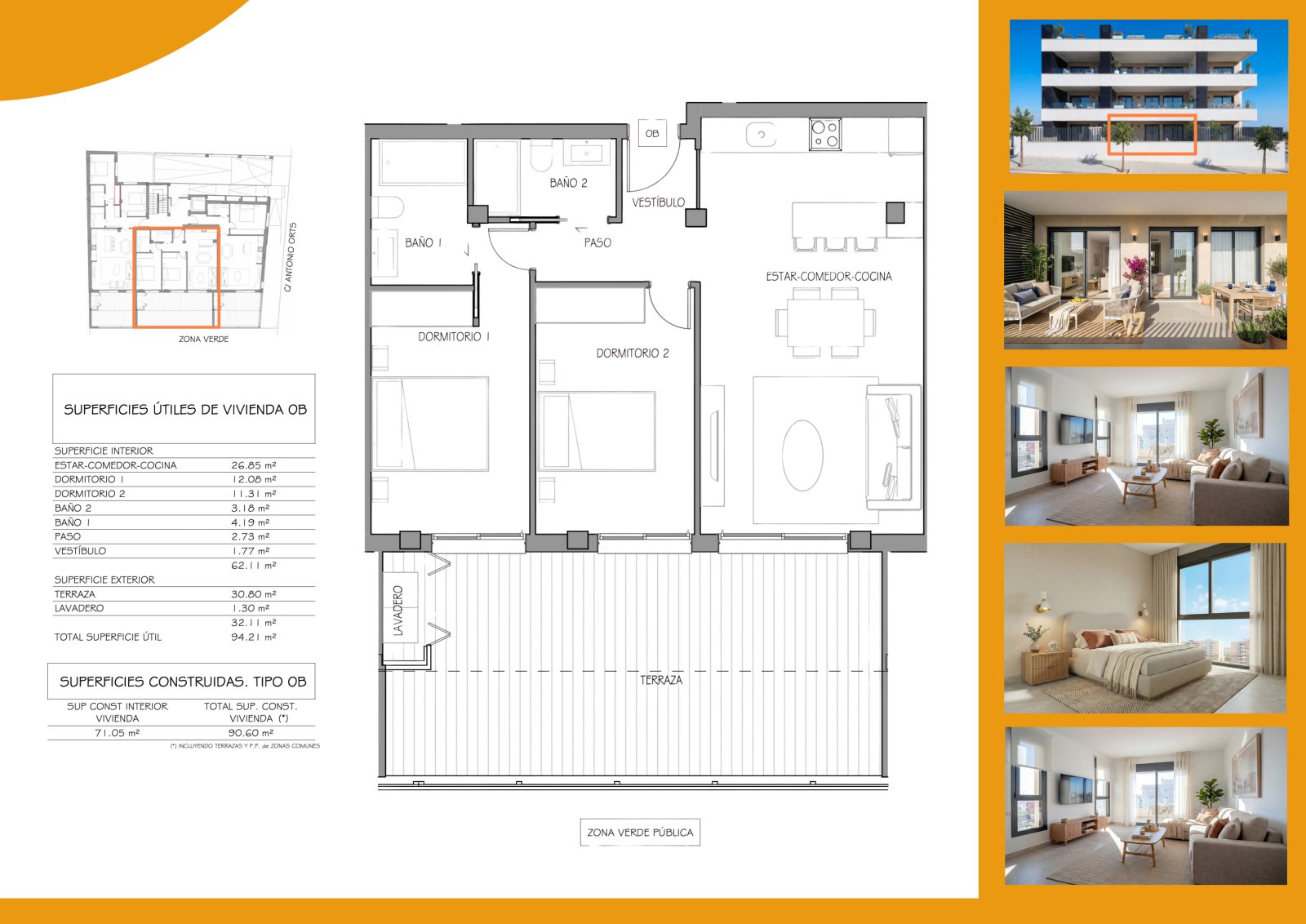 Appartements de 2 chambres et 2 salles de bain avec piscine communautaire